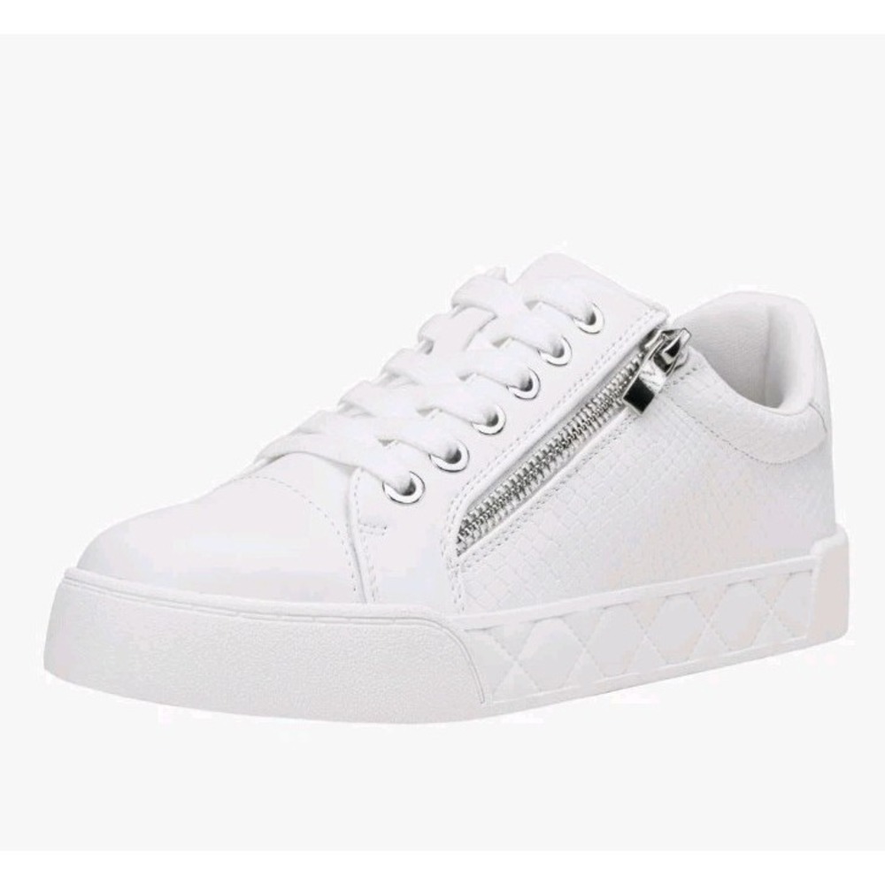 Jeossy Women's White Flat Low Top Casual Fashion Sneakers Cap Toe 8017 Sz 11